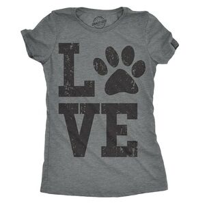 Crazy Dog T-Shirts Women’s Love Paw Print Tee